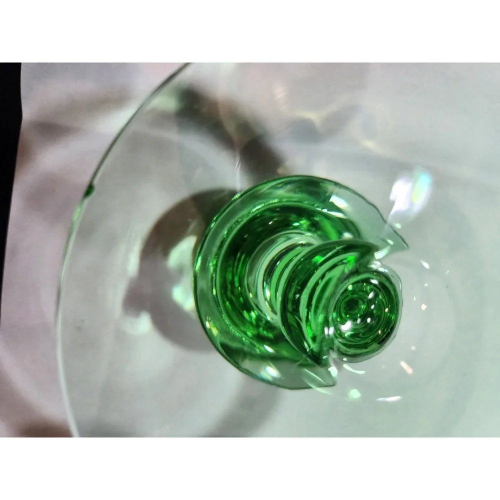Pair Of Vintage~Fostoria Green~Candle Holders